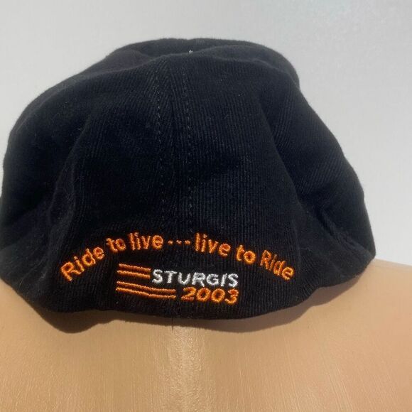 Men's Black 63rd Annual Sturgy Motorcycle Rally 2003 A-Flex Cap Hat Medium - Picture 3 of 10